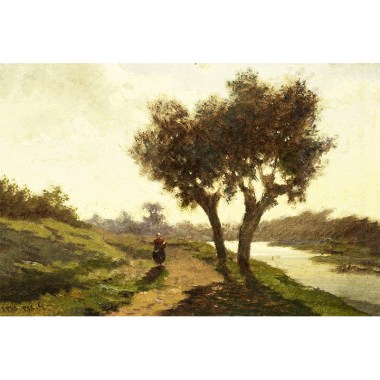 Landschap met twee bomen - Paul Joseph 